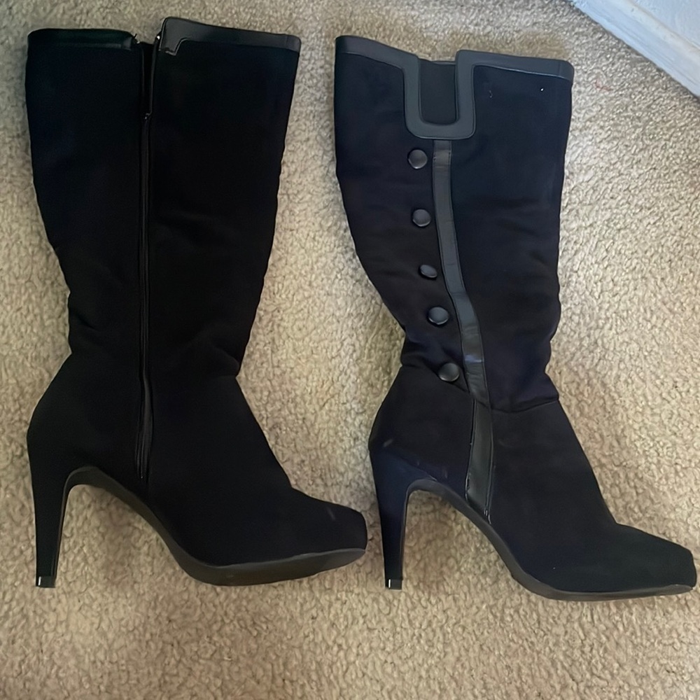 Long heeled  up the leg boots womens size 8​​​​​​ - Picture 2 of 7